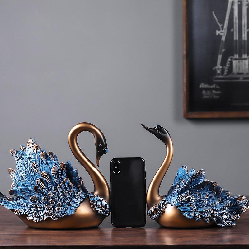 Resin Art Gift For Wedding - อุปกรณ์ตกแต่งคู่Swanรูปปั้นตกแต่งบ้านประติมากรรมเครื่องประดับงานแต่งงานของขวัญสำหรับเพื่อนคนรัก