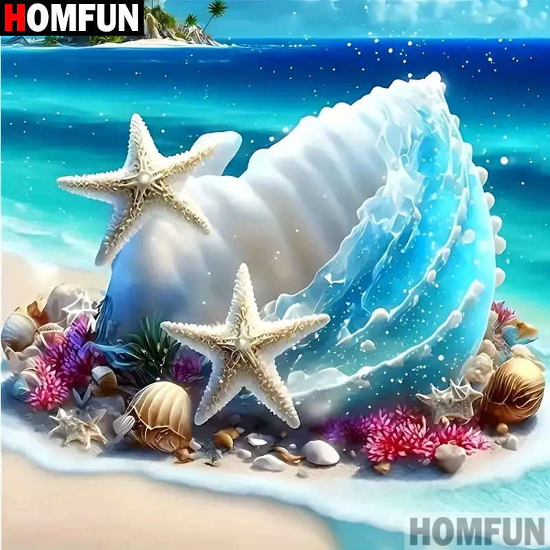Resin Art Beach - HOMFUN Diy 5d เพชรภาพวาด 