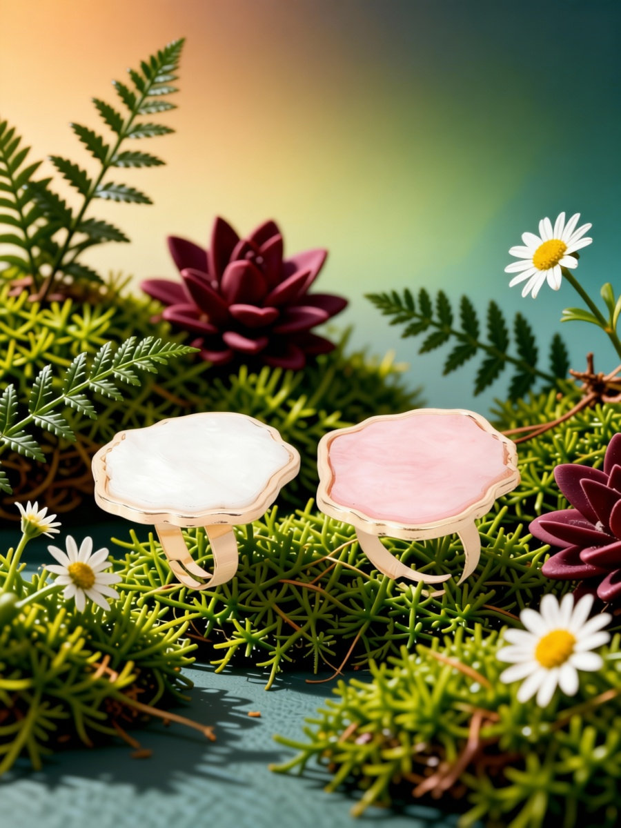 Resin Art Ring Design - 2 ชิ้น แผ่นผสมสีแบบพกพาสำหรับทำเล็บ แผ่นวงแหวนสำหรับผสมสีที่สวยงาม เหมาะสำหรับผู้ที่ชื่นชอบการทำเล็บ ใช้ได้ทั้งในร้านเสริมสวย