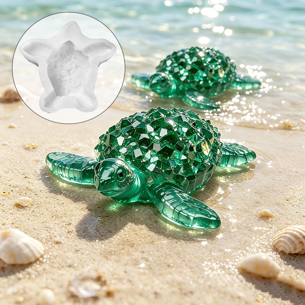 Resin Art Beach - แม่พิมพ์ซิลิโคนรูปเต่าทะเลลายเพชร สำหรับงานหล่อเรซิ่นอีพ็อกซี่ งานประดิษฐ์ DIY เรซิ่นอีพ็อกซี่ เทียน