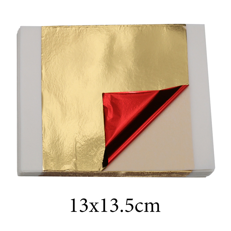 Resin Art Gift For Wedding - กระดาษฟอยล์เลียนแบบทองคำ 100 ชิ้น ขนาด 14 ซม.
