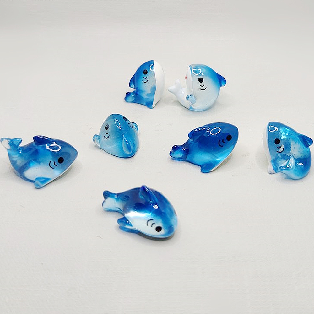 Resin Art Beach - ของตกแต่งในสวนนางฟ้ารูปปั้นฉลามเรซินขนาดเล็ก3/6ชิ้นรูปปั้นสัตว์ทะเลภูมิทัศน์ไมโครของตกแต่งงานฝีมือแบบทำมือ