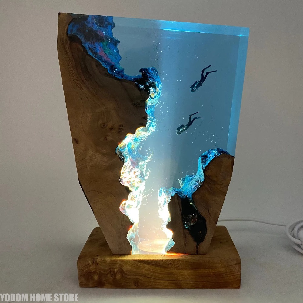 โคมไฟเรซิ่นรูปสิ่งมีชีวิตใต้ทะ - Resin Art Lamp บทวิจารณ์และราคา