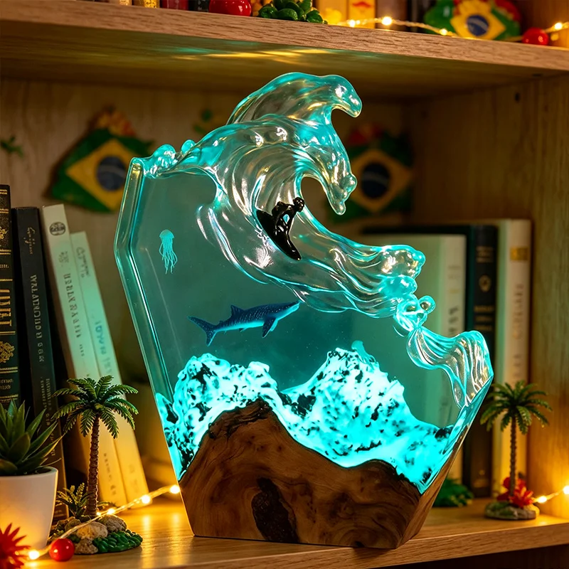 โคมไฟรูปวาฬทะเล งานศิลปะเรซินธ - Resin Art Lamp บทวิจารณ์และราคา