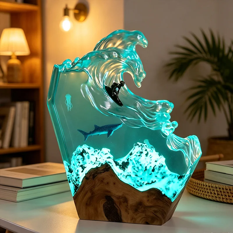 โคมไฟรูปวาฬทะเล งานศิลปะเรซินธ - Resin Art Lamp บทวิจารณ์และราคา