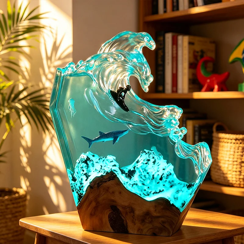 โคมไฟรูปวาฬทะเล งานศิลปะเรซินธ - Resin Art Lamp บทวิจารณ์และราคา