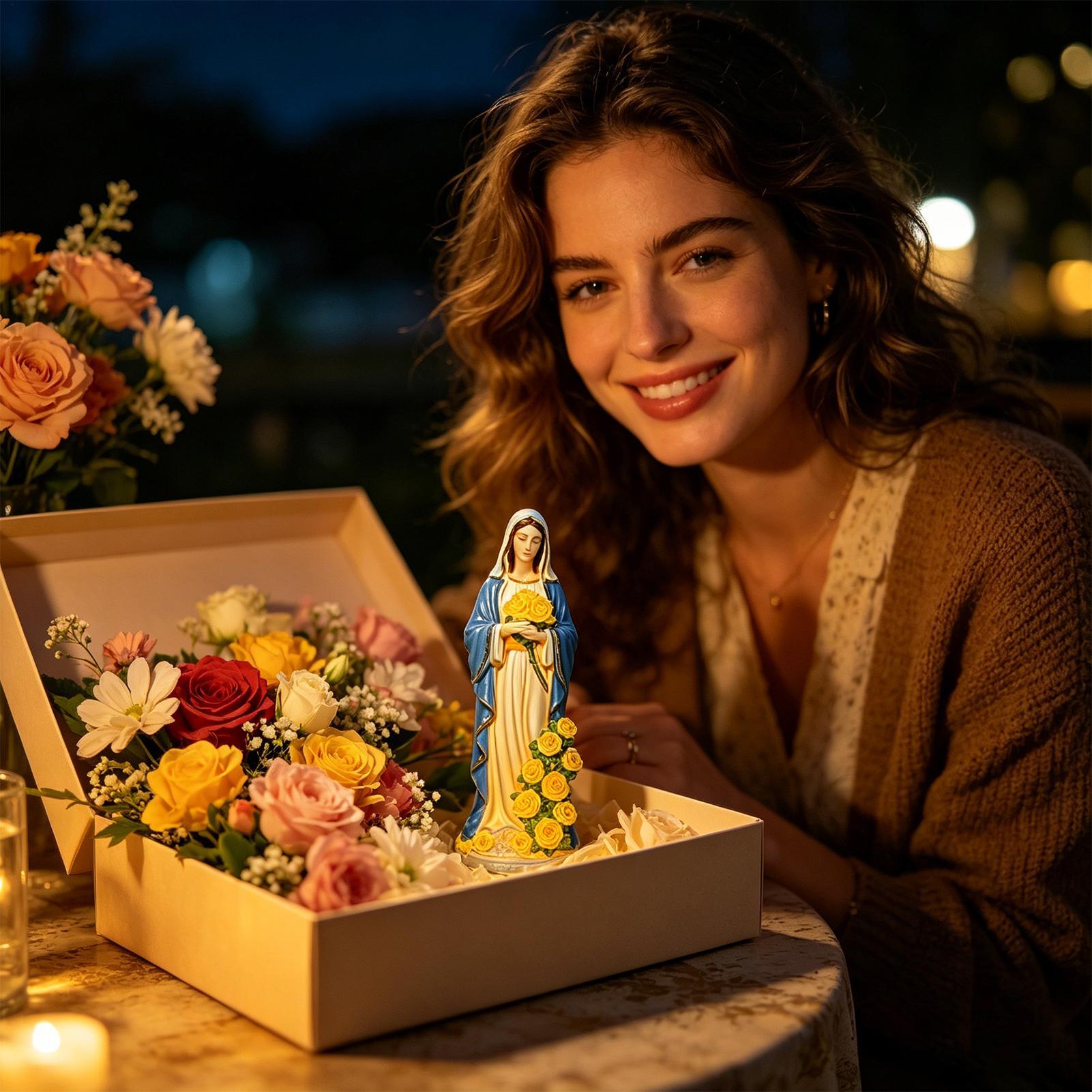 รูปปั้นพระแม่มารีพลังงานแสงอาท - Resin Art Lamp บทวิจารณ์และราคา