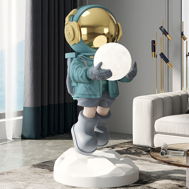 นักบินอวกาศโคมไฟตกแต่งรูปปั้นเ - Resin Art On Floor บทวิจารณ์และราคา