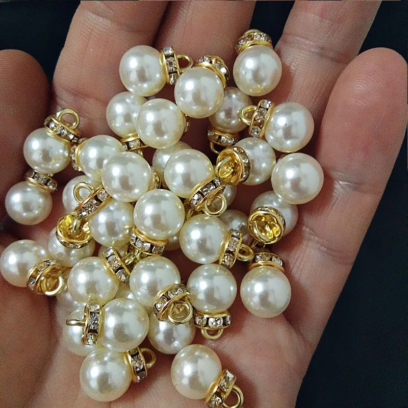 30 ชิ้นรอบเพิร์ลเพชรจี้ทองเงิน - Resin Art Gift For Wedding บทวิจารณ์และราคา