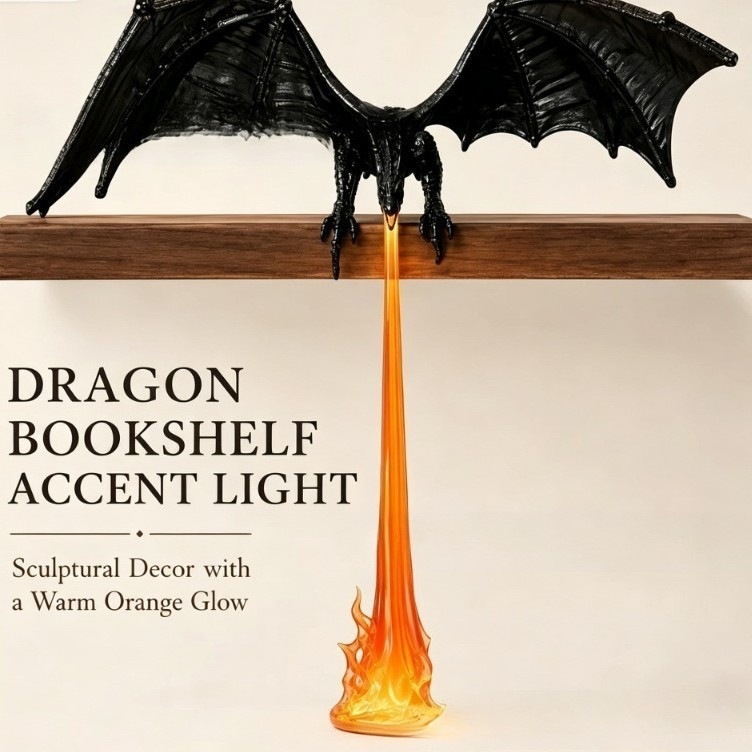 โคมไฟมังกรพ่นไฟ 3D พิมพ์ด้วยเท - Resin Art Lamp บทวิจารณ์และราคา