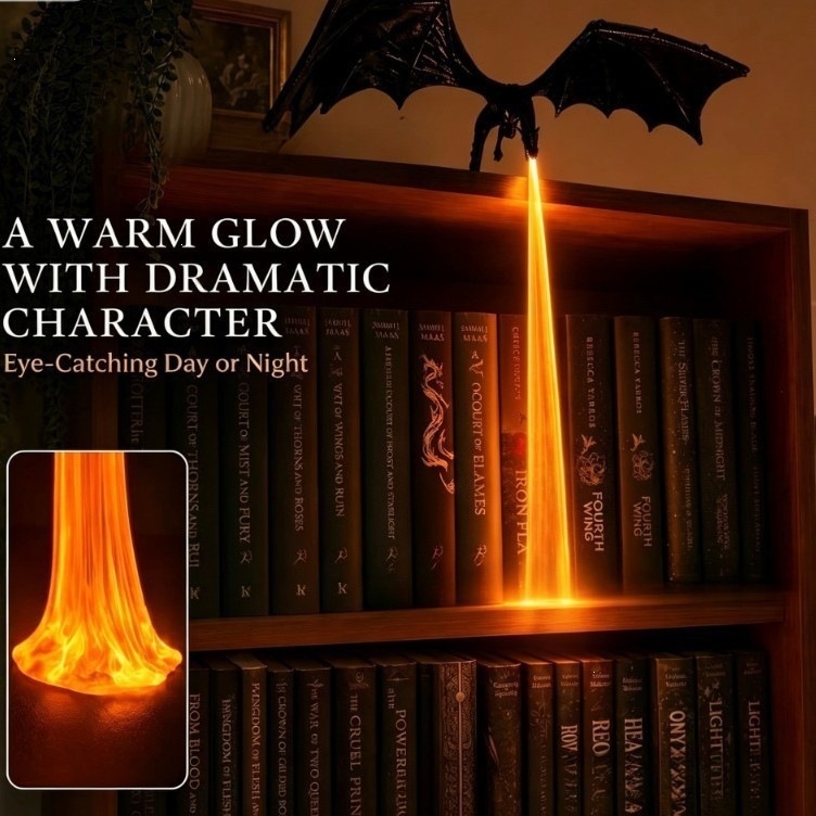 โคมไฟมังกรพ่นไฟ 3D พิมพ์ด้วยเท - Resin Art Lamp บทวิจารณ์และราคา