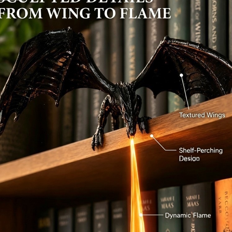 โคมไฟมังกรพ่นไฟ 3D พิมพ์ด้วยเท - Resin Art Lamp บทวิจารณ์และราคา