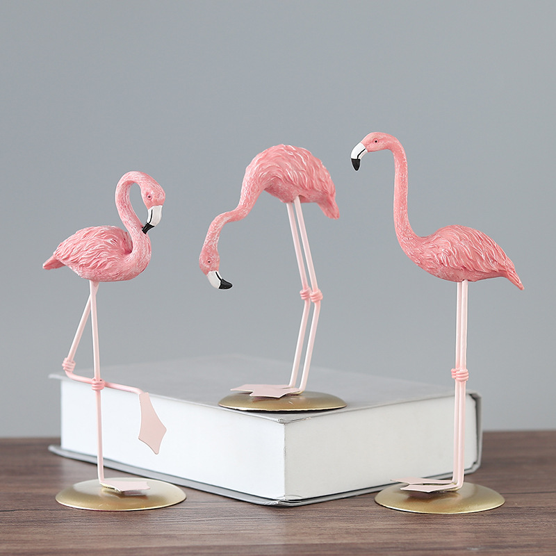 ฟิกเกอร์นกฟลามิงโกสีชมพู 3 ชิ้ - Resin Art Gift For Wedding บทวิจารณ์และราคา