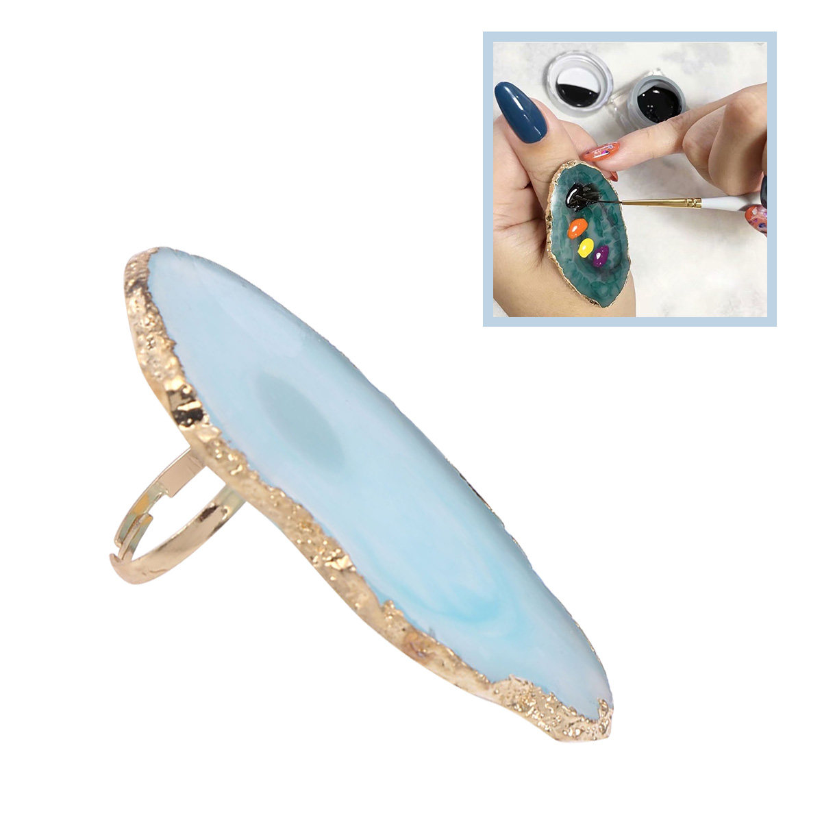 ถาดสีสำหรับทำเล็บ ปรับขนาดได้  - Resin Art Ring Design บทวิจารณ์และราคา