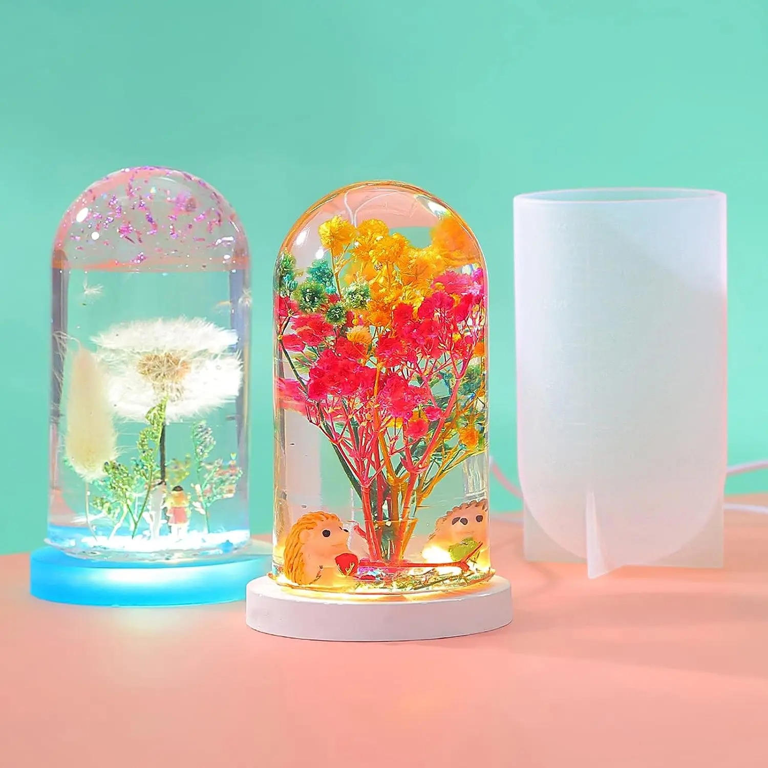 DIY คริสตัลอีพ็อกซี่เรซินแม่พิ - Resin Art Lamp บทวิจารณ์และราคา
