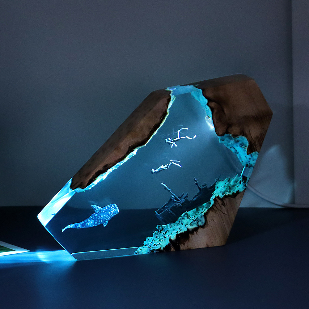 ใหม่ Creative ในร่มห้องนอนตกแต - Resin Art Lamp บทวิจารณ์และราคา
