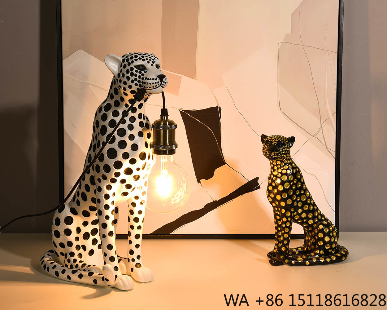 ประติมากรรมเรซินรูปเสือดาวศิลป - Resin Art Lamp บทวิจารณ์และราคา
