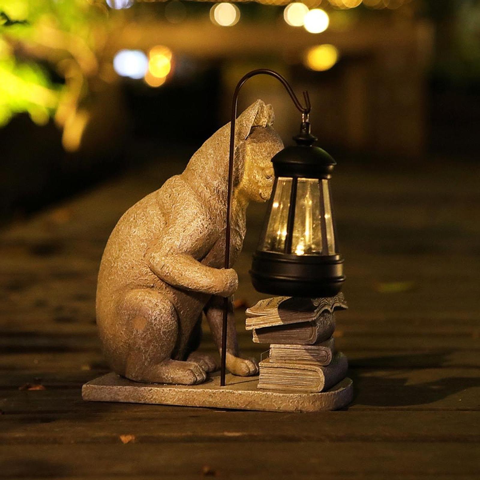 รูปปั้นแมวพลังงานแสงอาทิตย์ขนา - Resin Art Lamp บทวิจารณ์และราคา