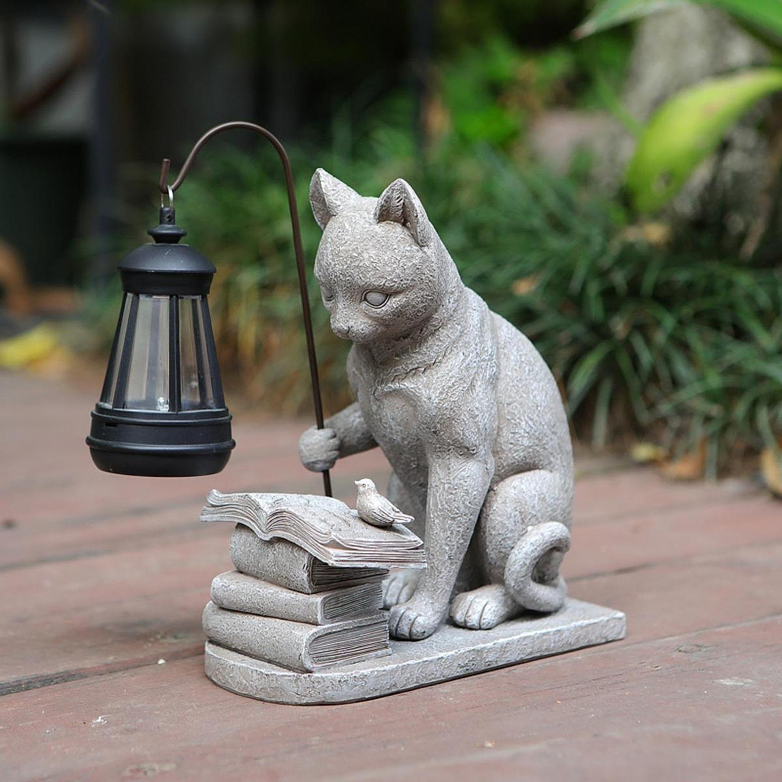 รูปปั้นแมวพลังงานแสงอาทิตย์ขนา - Resin Art Lamp บทวิจารณ์และราคา