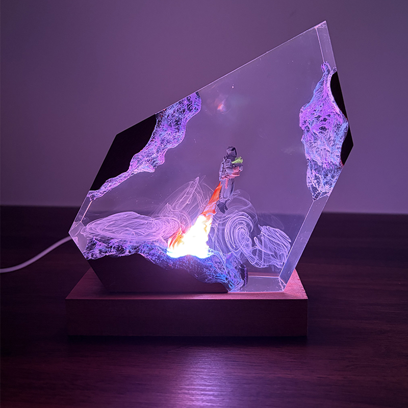 โคมไฟตั้งโต๊ะเรซิ่นรูปทรงอนิเม - Resin Art Lamp บทวิจารณ์และราคา