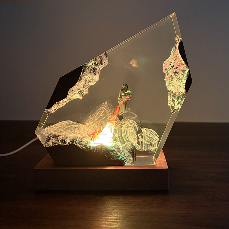 โคมไฟตั้งโต๊ะเรซิ่นรูปทรงอนิเม - Resin Art Lamp บทวิจารณ์และราคา