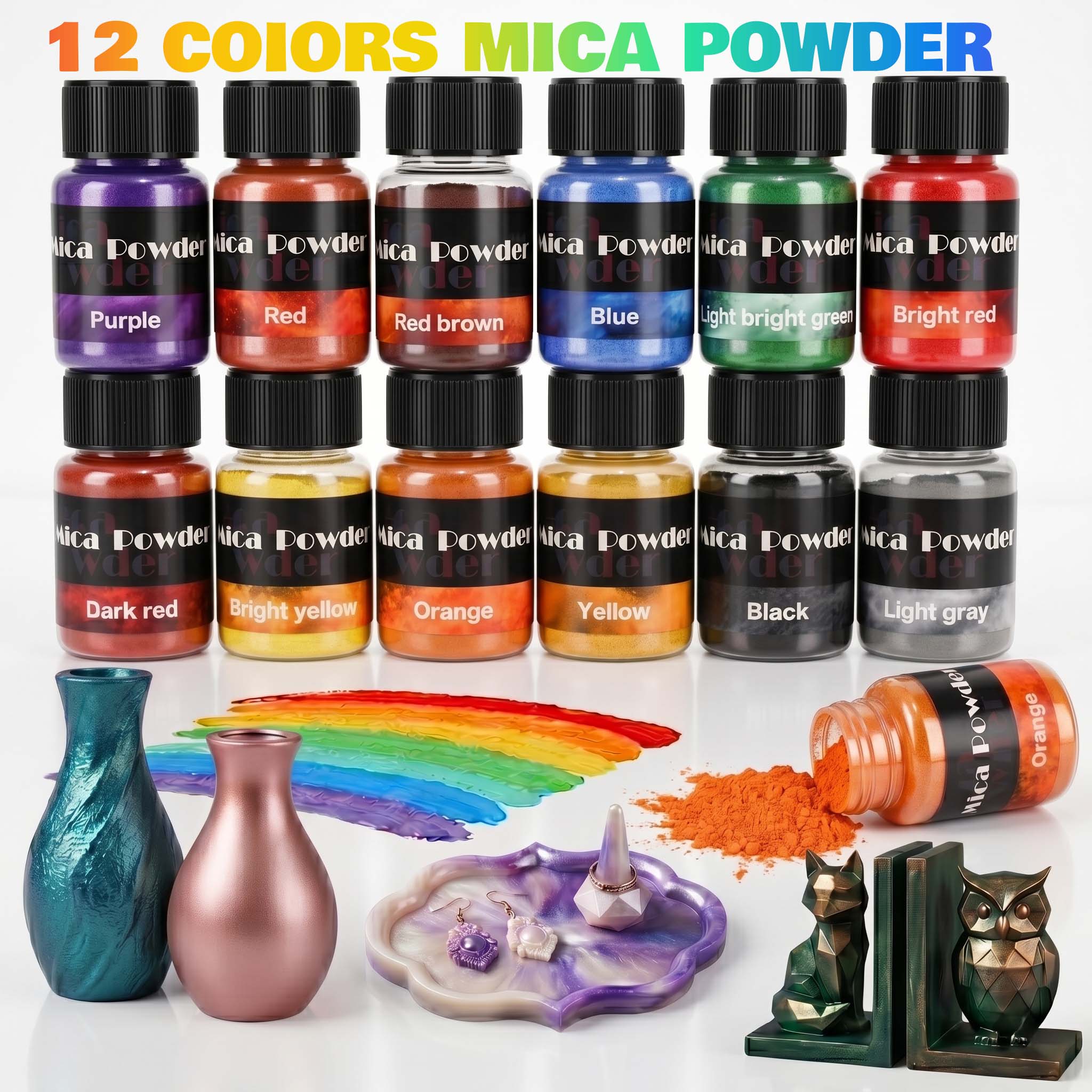 ผงสียิปซัม 12 สี สำหรับงาน DIY - Resin Color Paste บทวิจารณ์และราคา