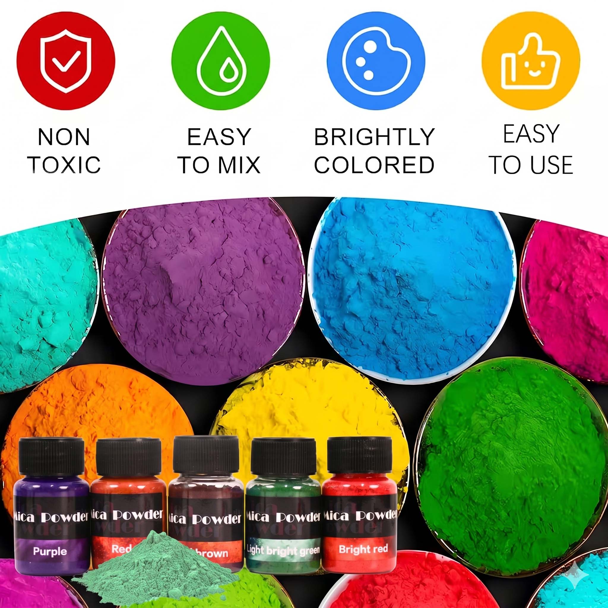 ผงสียิปซัม 12 สี สำหรับงาน DIY - Resin Color Paste บทวิจารณ์และราคา